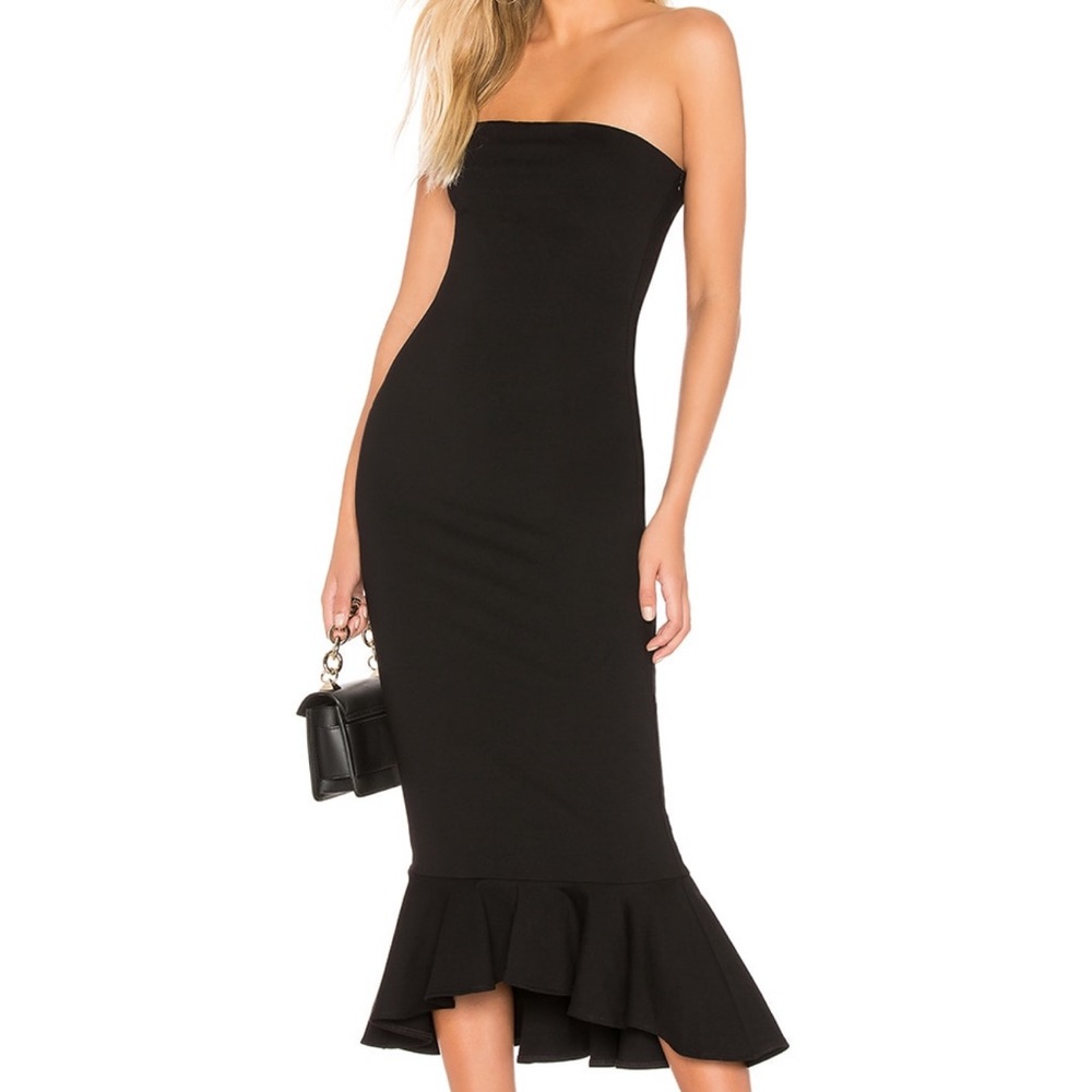 superdown Izzy Ruffle Maxi Dress in Black